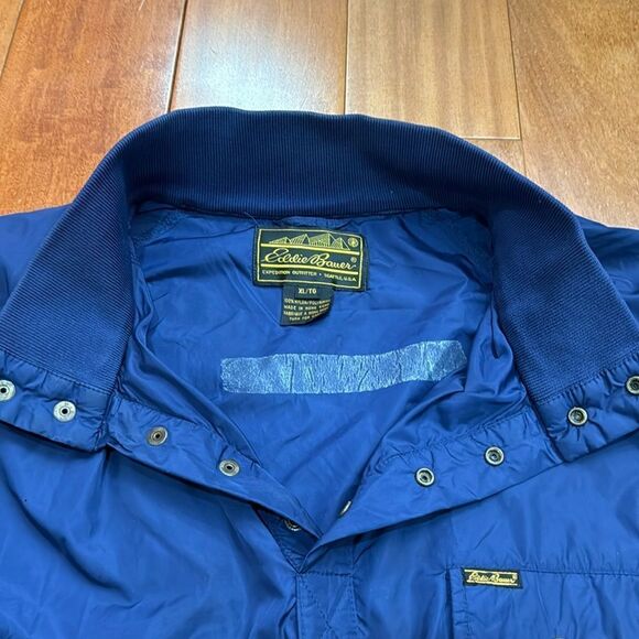 Vintage Eddie Bauer Bright Blue Windbreaker Pullover Jacket Size XL - Picture 9 of 13